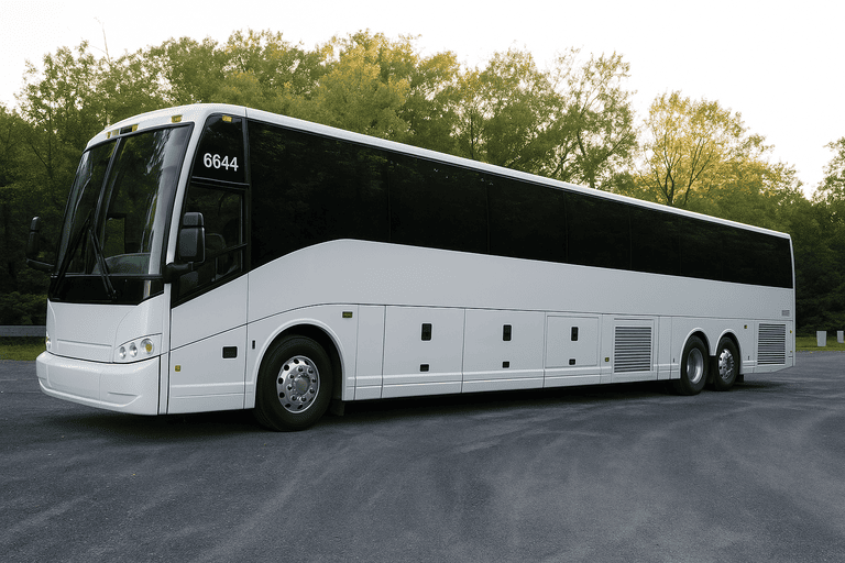 exterior of Charter Bus Rental Torrance coach bus